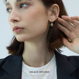 Halo Gemstone Drop Earrings