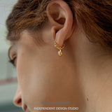 Halo Gemstone Drop Earrings