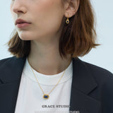 Halo Gemstone Drop Earrings