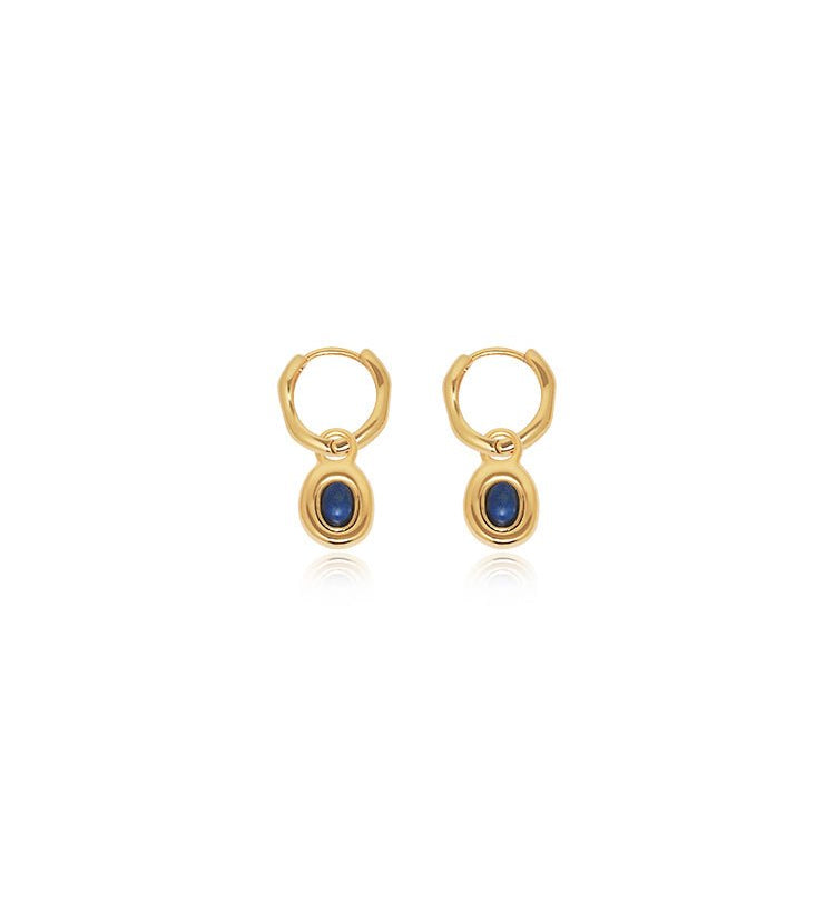 Halo Gemstone Drop Earrings