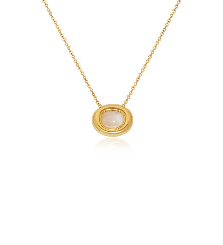 Halo Gemstone Pendant Necklace