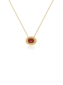 Halo Gemstone Pendant Necklace - Grace Studio