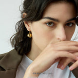 Sculpted Sphere Drop Earrings