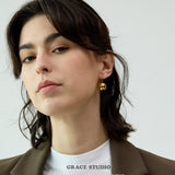 Sculpted Sphere Drop Earrings