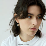 Sculpted Sphere Drop Earrings