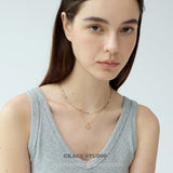 Celestial Coin & Rainbow Bead Layered Necklace