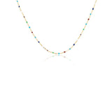 Celestial Coin & Rainbow Bead Layered Necklace