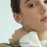Dual Dot Sculptural Stud Earrings