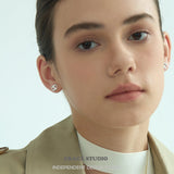 Dual Dot Sculptural Stud Earrings