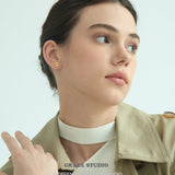Dual Dot Sculptural Stud Earrings