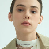 Dual Dot Sculptural Stud Earrings