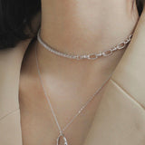 Ripple Curve Pendant Necklace