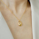 Ripple Curve Pendant Necklace