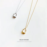 Ripple Curve Pendant Necklace