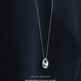 Minimalist Teardrop Hole Pendant Necklace