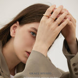 Trio Sculpted Zircon Ring Set