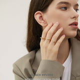 Trio Sculpted Zircon Ring Set