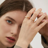 Trio Sculpted Zircon Ring Set
