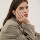 Trio Sculpted Zircon Ring Set
