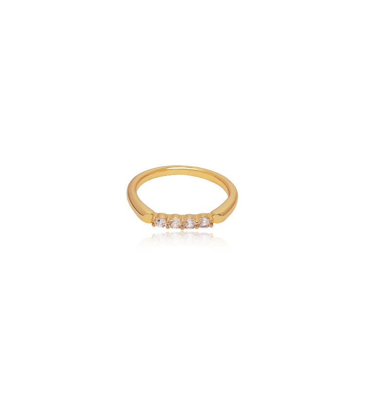 Trio Sculpted Zircon Ring Set