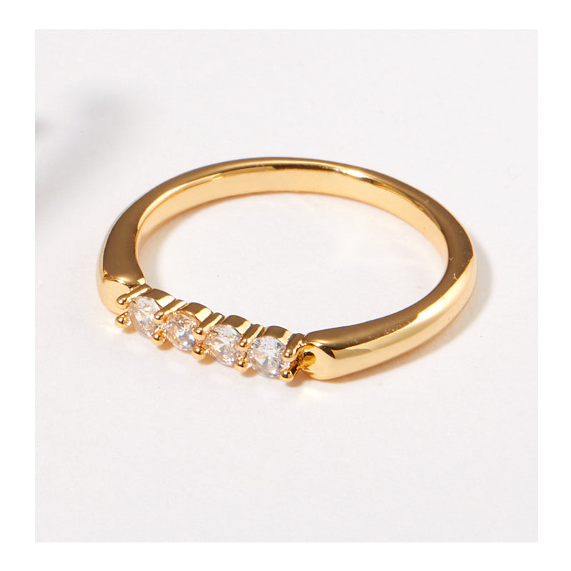 Four-Stone Crystal Band Ring