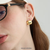 Wide Chunky Dome Huggie Earrings