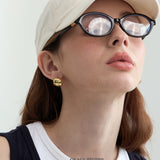 Wide Chunky Dome Huggie Earrings