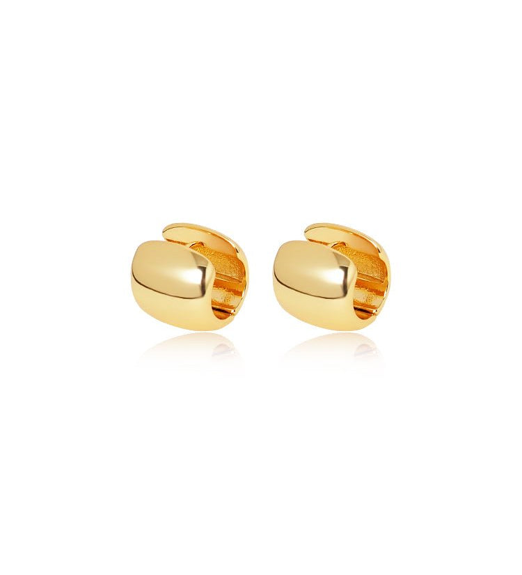 Wide Chunky Dome Huggie Earrings