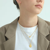 The Radiance Duo: Coin & Round Pendant Necklace Set