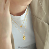 The Radiance Duo: Coin & Round Pendant Necklace Set