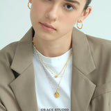 The Radiance Duo: Coin & Round Pendant Necklace Set