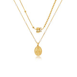 The Radiance Duo: Coin & Round Pendant Necklace Set