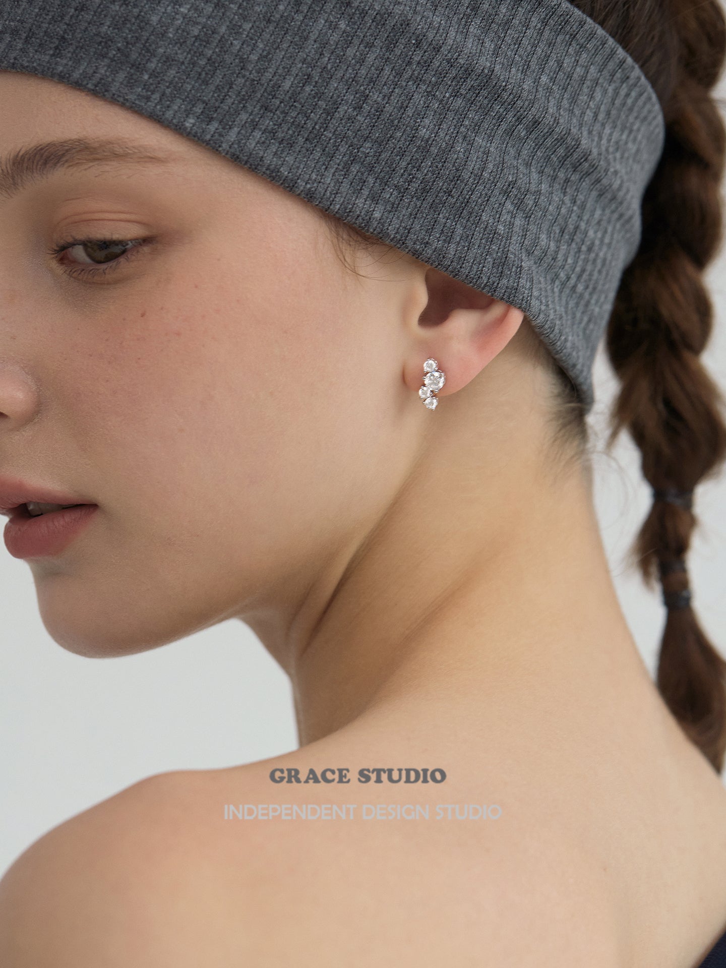 Dazzling Cascading Moissanite Stud Earrings - Grace Studio