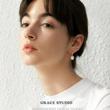 Halo Drop Pearl Earrings