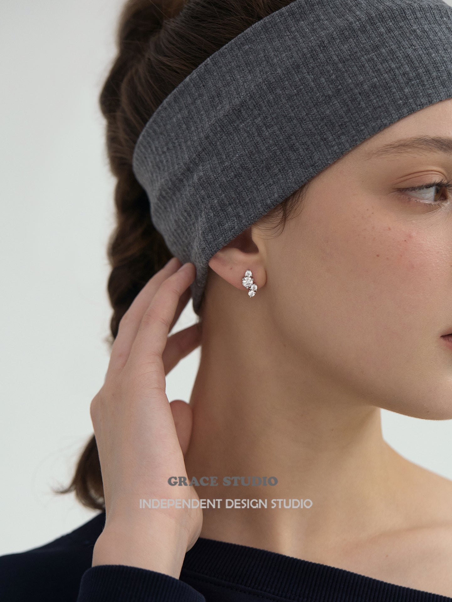 Dazzling Cascading Moissanite Stud Earrings - Grace Studio