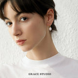 Halo Drop Pearl Earrings
