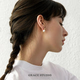 Halo Drop Pearl Earrings