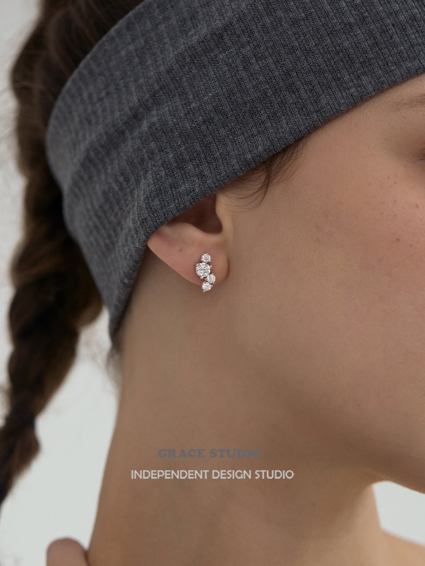 Dazzling Cascading Moissanite Stud Earrings - Grace Studio