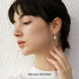 Halo Drop Pearl Earrings