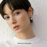 Halo Drop Pearl Earrings