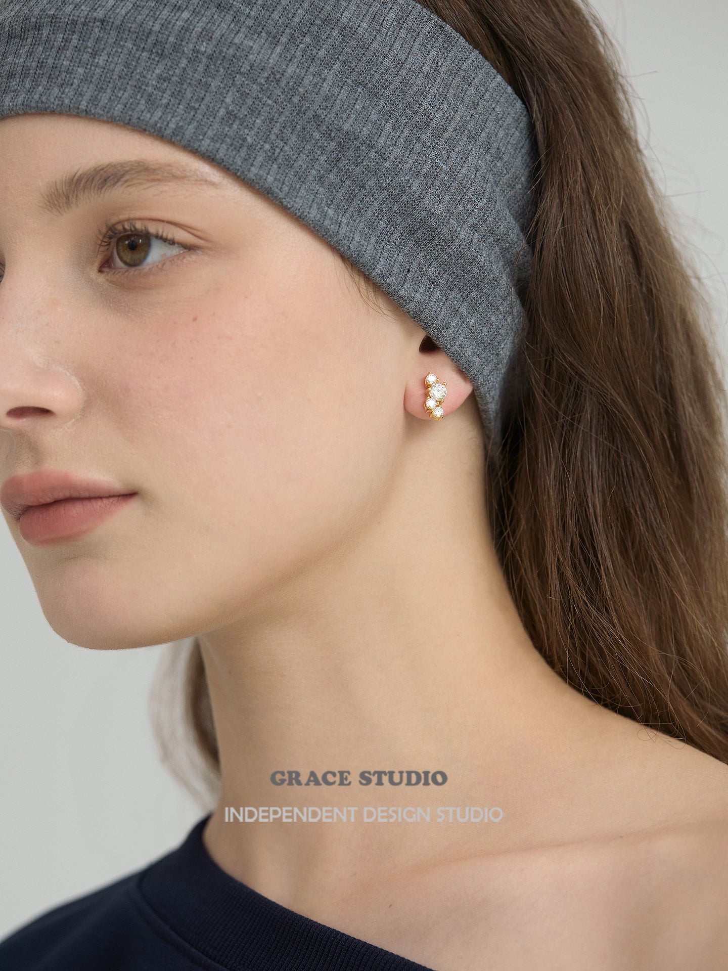 Dazzling Cascading Moissanite Stud Earrings - Grace Studio