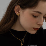 Ripple Form Stud Earrings