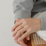 Crater Texture Band Ring
