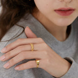Crater Texture Band Ring