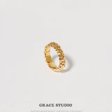 Crater Texture Band Ring