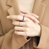 Satin Enamel Band Ring
