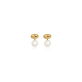 Gloss Curve Pearl Stud Earrings