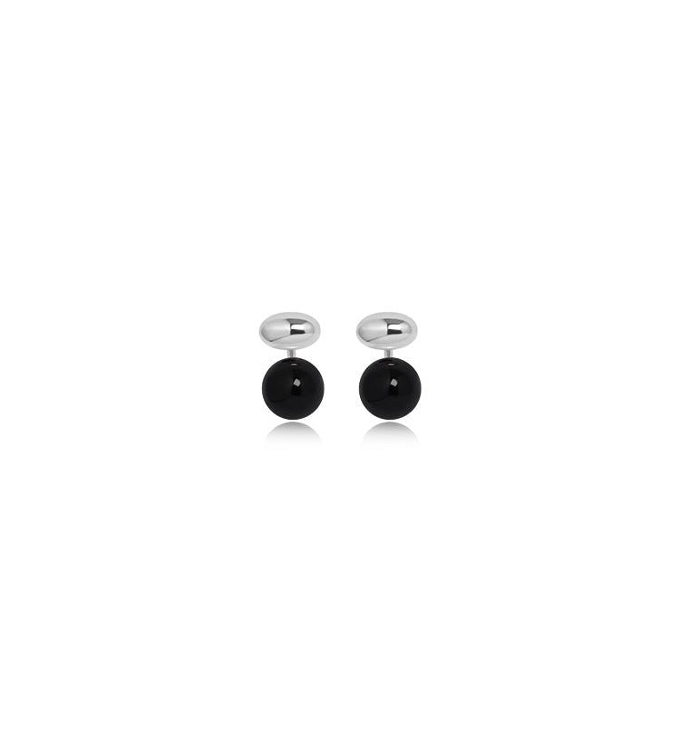 Gloss Curve Pearl Stud Earrings
