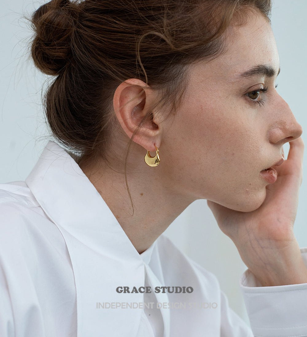 Ripple Shell Hoop Earrings