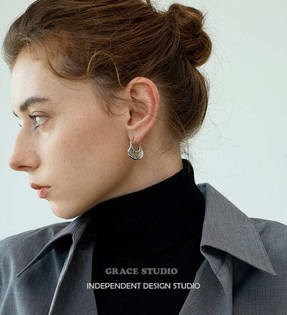 Ripple Shell Hoop Earrings